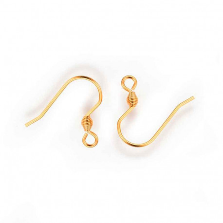 Leisure-Beads - 4 Stück Edelstahl Ohrfedern 16x15,5mm goldfarben mit Stopper - Schmuckzubehör Ohrringe