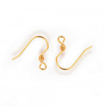 4 Stück Edelstahl Ohrfedern 16x15,5mm goldfarben mit Stopper - Schmuckzubehör Ohrringe