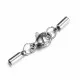 1x Edelstahl Einklebverschluss Innen 2mm 31x7mm Endkappe 8,5x3mm mit Karabiner - Schmuckzubehör Endkappe - Leisure-Beads DIY