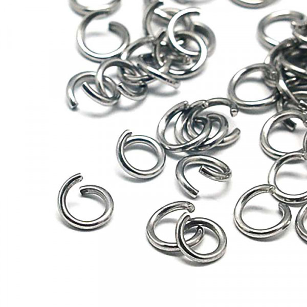 25x Edelstahl Biegering 7mm x 1mm silberfarben in Box - Schmuckzubehör Biegering - Leisure-Beads DIY