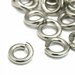 10x Edelstahl Biegering 10mm x 2mm silberfarben - Schmuckzubehör