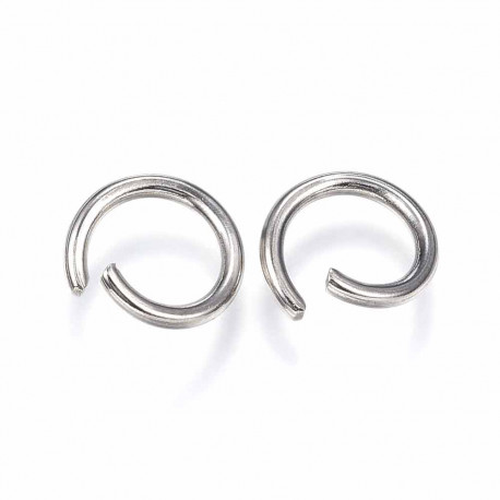 Leisure-Beads - 10x Edelstahl Biegering 10mm x 1,4mm silberfarben - Schmuckzubehör