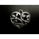 1x Herz Anhänger ca. 23x23x8mm silberfarben Schmuckanhänger - Schmuckzubehör