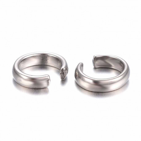 Leisure-Beads - 10x Edelstahl Biegering 8x7mm x 2mm silberfarben - Schmuckzubehör Biegering