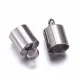 2x Endkappe 8x13mm Innen 7,5mm aus Edelstahl zum Einkleben silberfarben Einklebkäppchen mit Öse - Schmuckzubehör Endkappe - Leisure-Beads DIY