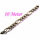 10m bronzefarbene Figarokette 7x3,5mm und 4x3,2mm - Schmuckzubehör