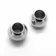 2x Edelstahl Perle 6x5mm Loch 3mm Kugel silber Spacer Metallperle - Edelstahl Schmuckzubehör - Leisure-Beads DIY