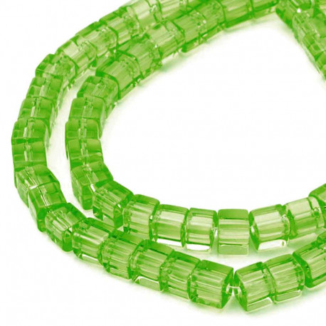 Leisure-Beads - 75x Grüne 4x4mm Glas Würfel Perlen - Schmuckzubehör Glasperlen