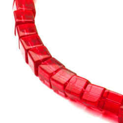 Leisure-Beads - 75x Rote 4x4mm Glas Würfel Perlen Cubes - Glasschmuck Schmuckzubehör