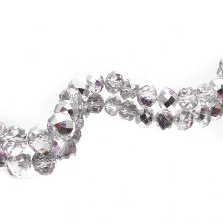 Leisure-Beads - 10x halbsilberfarben Glasperlen 10x7mm half plated - Schmuckzubehör