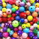 20g 6-14mm glitzernde Acryl Perlen im bunten Perlenmix - Schmuckzubehör Acrylperlen