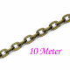 10m bronzefarbene Kette 4x3mm bronze Gliederkette - bronze Schmuckzubehör