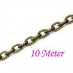 10m bronzefarbene Kette 4x3x0,7mm Gliederkette - Schmuckzubehör