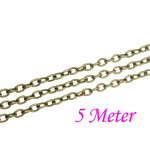 5m bronzefarbene Kette 3x4,6x0,9mm Gliederkette zum bronzefarbene Ketten Selbermachen - Schmuckzubehör
