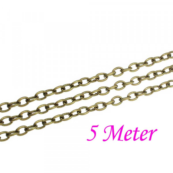 5m bronzefarbene Kette 3x4,6x0,9mm Gliederkette zum bronzefarbene Ketten Selbermachen - Schmuckzubehör - Leisure-Beads DIY