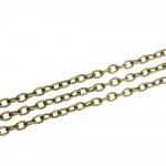 1m bronzefarbene Kette 3x4,6x0,9mm Gliederkette zum bronzefarbene Ketten Selbermachen - Schmuckzubehör