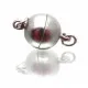 1x silberfarben Magnetverschluss 10x17mm matt kugelförmig - Schmuckzubehör - Leisure-Beads DIY