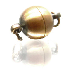 1x bronzefarben Magnetverschluss 10x17mm matt kugelförmig - Schmuckzubehör
