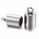 4x Endkappe 9x5mm Innen 4mm aus Edelstahl zum Einkleben silberfarben - Schmuckzubehör