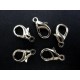 5x großer Karabinerhaken silberfarben glatt 14mm - Schmuckzubehör
