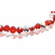 96x siamrote Glasperlen 6x4mm halbsilberfarben half plated - Schmuckzubehör Glasperlen