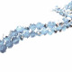 96x hellblaue Glasperlen 6x4mm halbsilberfarben half plated - Schmuckzubehör Glasperlen