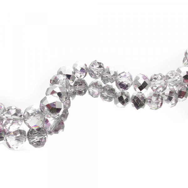 96-100x halbsilberfarben Glasperlen 6x4mm half plated - Schmuckzubehör - Leisure-Beads DIY