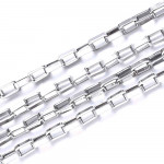 1m Edelstahl Kastenkette 3,5x2mm silberfarben - Schmuckzubehör