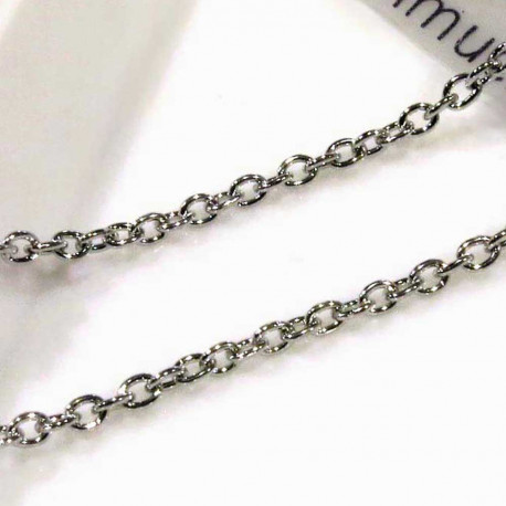 Leisure-Beads - 2m Edelstahl Gliederkette 3x2x0,6mm silberfarben - Schmuckzubehör