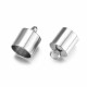 2x Endkappe 15x11mm Innen 10mm aus Edelstahl zum Einkleben silberfarben - Schmuckzubehör