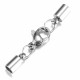 1x Edelstahl Einklebverschluss Innen 3mm 32x7mm Endkappe 8,5x3mm mit Karabiner - Schmuckzubehör Endkappe