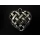 1x Großer Silberherz Anhänger ca. 36x35mm silberfarben Trachtenherz Schmuckanhänger - Schmuckzubehör - Leisure-Beads DIY