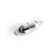 1x silberfarbener Magnetverschluss 16,5x6mm oval - Schmuckzubehör Magnetverschluss
