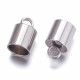 2x Edelstahl Endkappe Innen 6mm Größe 11x7mm zum Einkleben mit Öse - Schmuckzubehör Endkappe