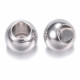 2x Edelstahl Perle 6x4,5mm Loch 3mm Kugel silberfarben Großloch - Edelstahl Schmuckzubehör