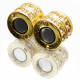 Goldfarben Magnetverschluss Innen 5mm Größe 14x8mm mit Strass Zylinderform - Schmuckzubehör Magnetverschluss