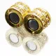 Goldfarben Magnetverschluss Innen 5mm Größe 14x8mm mit Strass Zylinderform - Schmuckzubehör Magnetverschluss - Leisure-Beads DIY