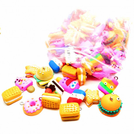 Leisure-Beads - 100x bunte Schmuckanhänger 17-21mm Essen Schmuckanhänger - Schmuckzubehör