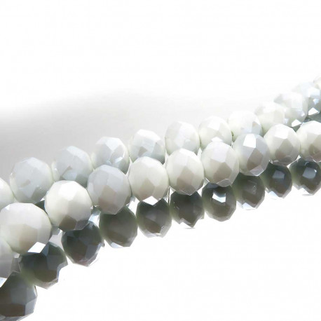 Leisure-Beads - 10x hellgraue Glasperlen 10x8mm mit Glanz - Schmuckzubehör