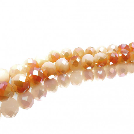 Leisure-Beads - 10x apricot Glasperlen 10x8mm half plated - Schmuckzubehör