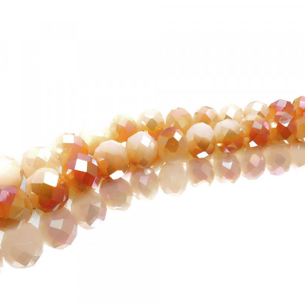 10x apricot Glasperlen 10x8mm half plated - Schmuckzubehör - Leisure-Beads DIY