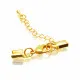 1x goldfarben Klemmverschluss 36x4mm Endkappe mit Karabiner - Schmuckzubehör Endkappe - Leisure-Beads DIY