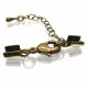1x bronzefarben Klemmverschluss 36x4mm Endkappe mit Karabiner - Schmuckzubehör Endkappe - Leisure-Beads DIY