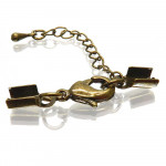 1x bronzefarben Klemmverschluss 36x4mm Endkappe mit Karabiner - Schmuckzubehör Endkappe