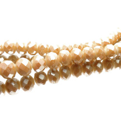 Leisure-Beads - 10x apricotfarbene Glasperlen 10x8mm mit Glanz - Schmuckzubehör