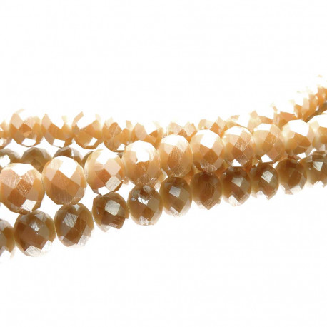 Leisure-Beads - 10x apricotfarbene Glasperlen 10x8mm mit Glanz - Schmuckzubehör