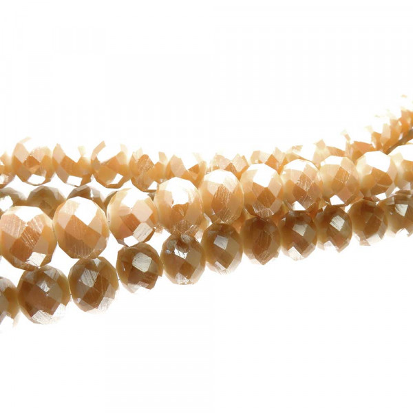 10x apricotfarbene Glasperlen 10x8mm mit Glanz - Schmuckzubehör - Leisure-Beads DIY