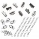 10 silberfarbene Bandklemmen 13mm + Karabiner + Biegeringe + Verlängerungskettchen - Schmuckzubehör Set - Leisure-Beads DIY