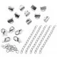 10 silberfarbene Bandklemmen Set 6mm mit Verlängerungskettchen - Schmuckzubehör Set - Leisure-Beads DIY