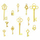 12x Schlüssel 16-63mm goldfarben Schmuckanhänger - Schmuckzubehör